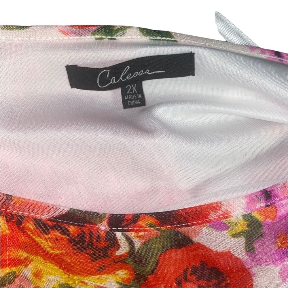 CALESSA floral tunic top plus size 2x - Picture 4 of 4